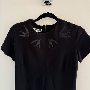 McQ Designer Black Midi Dress